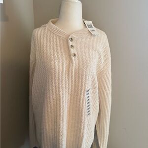 New With Tags vintage Bill Blass Cream Knit Button up Sweater